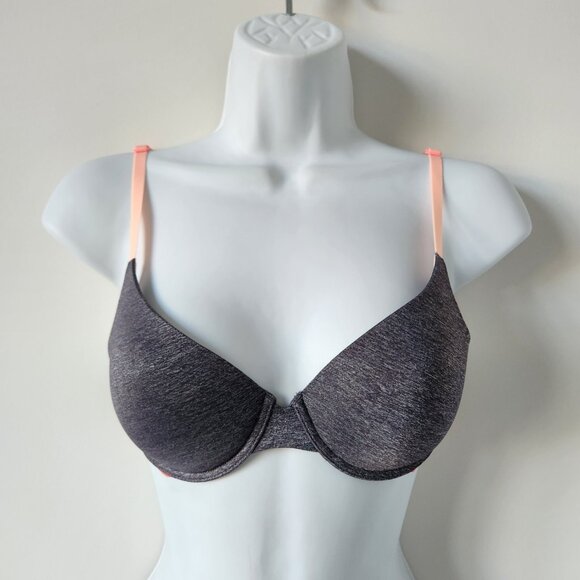 NWT VICTORIA'S SECRET Dark Grey Uplift Semi Demi Bra 32C - Picture 1 of 6